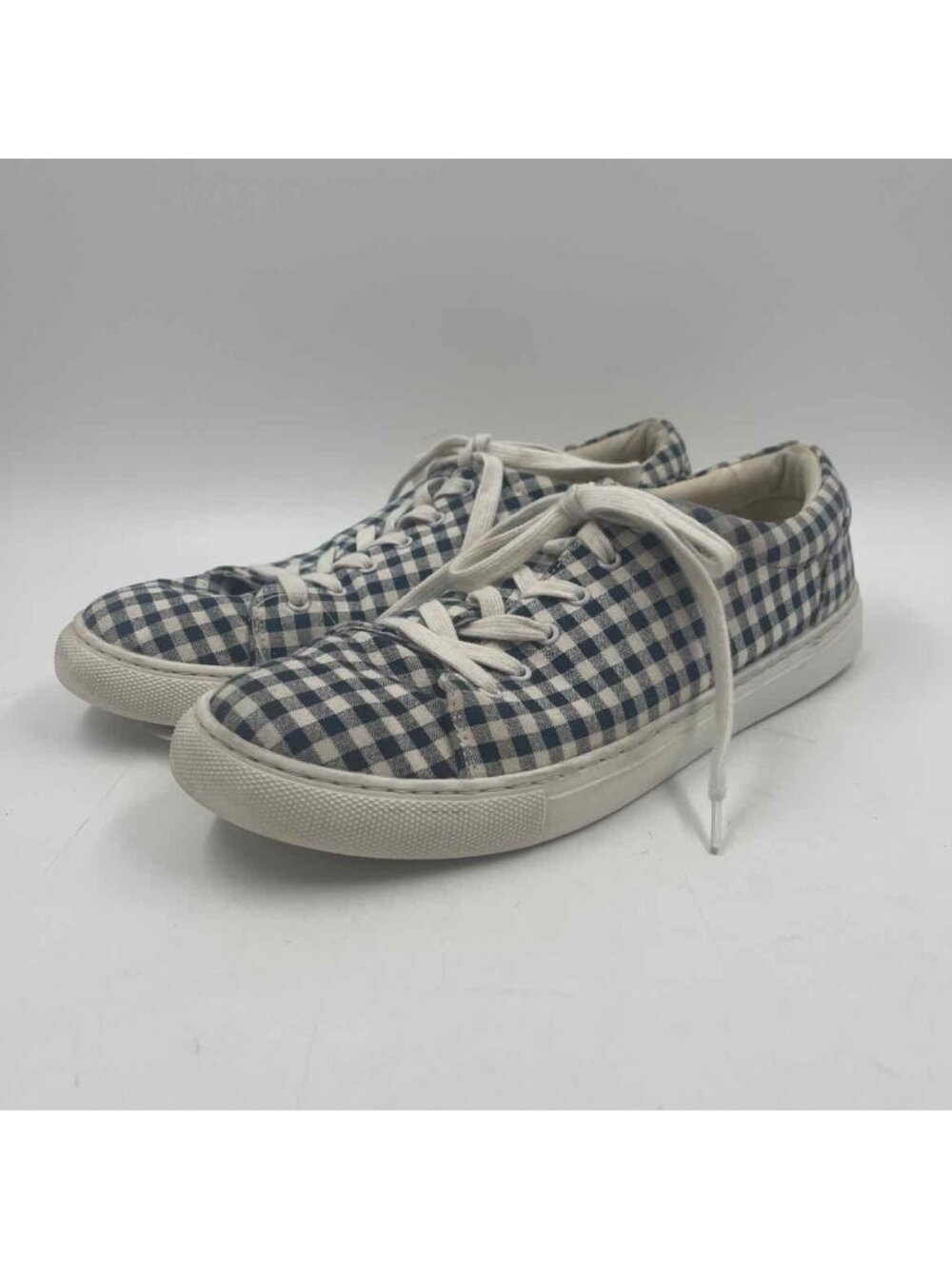 J Crew Men's Shoe Size 10.5 Navy Gingham Sneakers